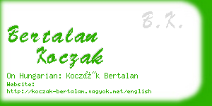 bertalan koczak business card